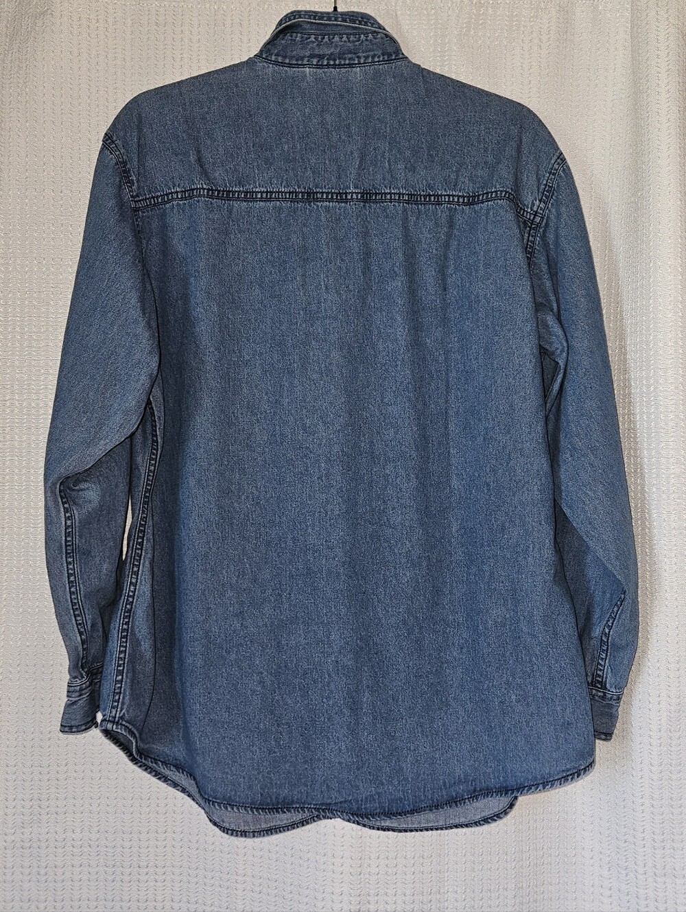 VINTAGE Denim Shirt Embroidered Sunflowers Size Large 90s - Picture 7 of 7